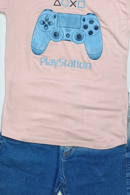 Remera y Bermuda de jeans Niño